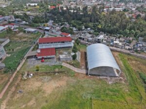 Supervisa Omar Muñoz arco techo en San Lorenzo Almecatla