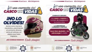 Llaman a motociclistas a usar casco para prevenir accidentes